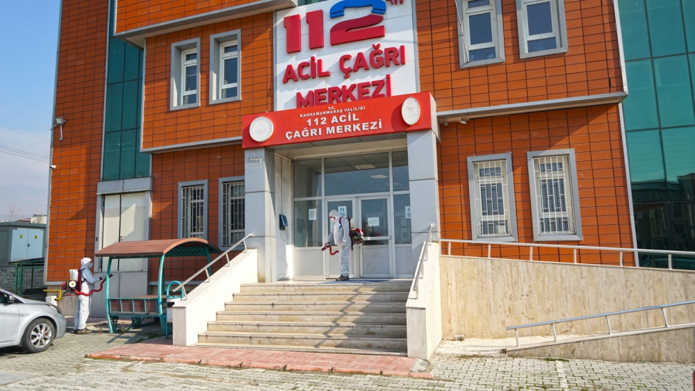 Kahramanmaraş'ta sağlık tesisleri dezenfekte edildi 12