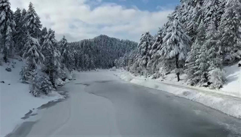 Kahramanmaraş’ta kar manzarası havadan görüntülendi 2