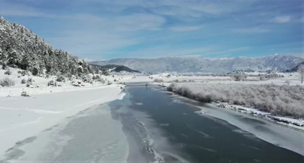 Kahramanmaraş’ta kar manzarası havadan görüntülendi 3