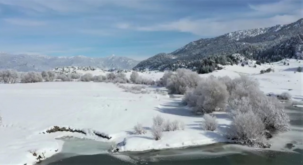 Kahramanmaraş’ta kar manzarası havadan görüntülendi 5