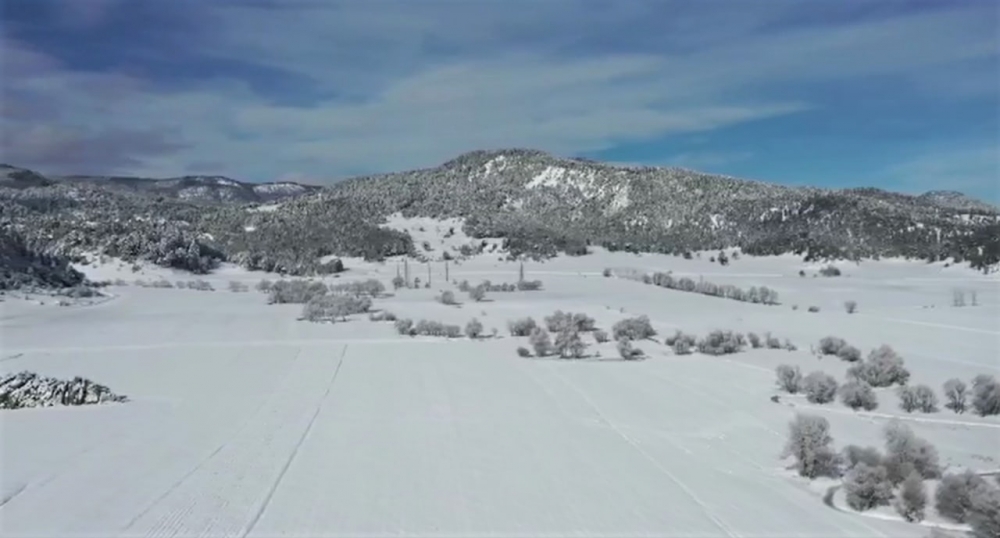 Kahramanmaraş’ta kar manzarası havadan görüntülendi 6
