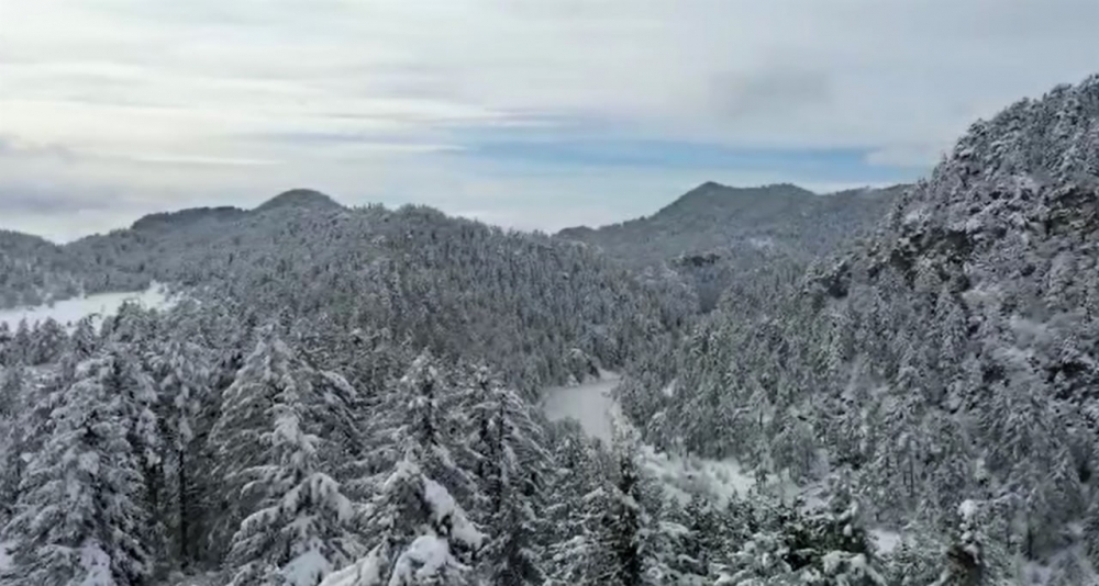 Kahramanmaraş’ta kar manzarası havadan görüntülendi 8