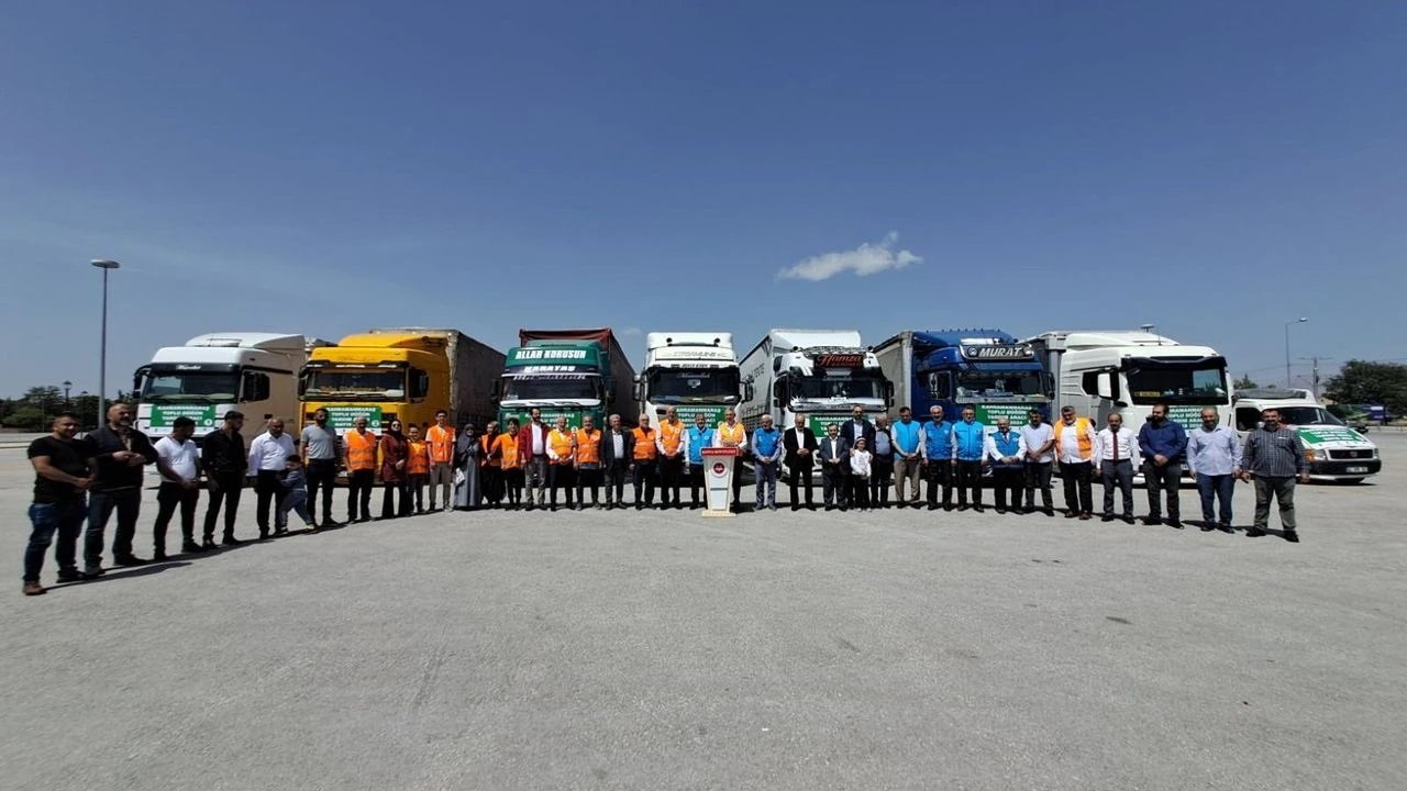 Konya'dan Kahramanmaraş'a 100 nişanlı çifte yardım eli