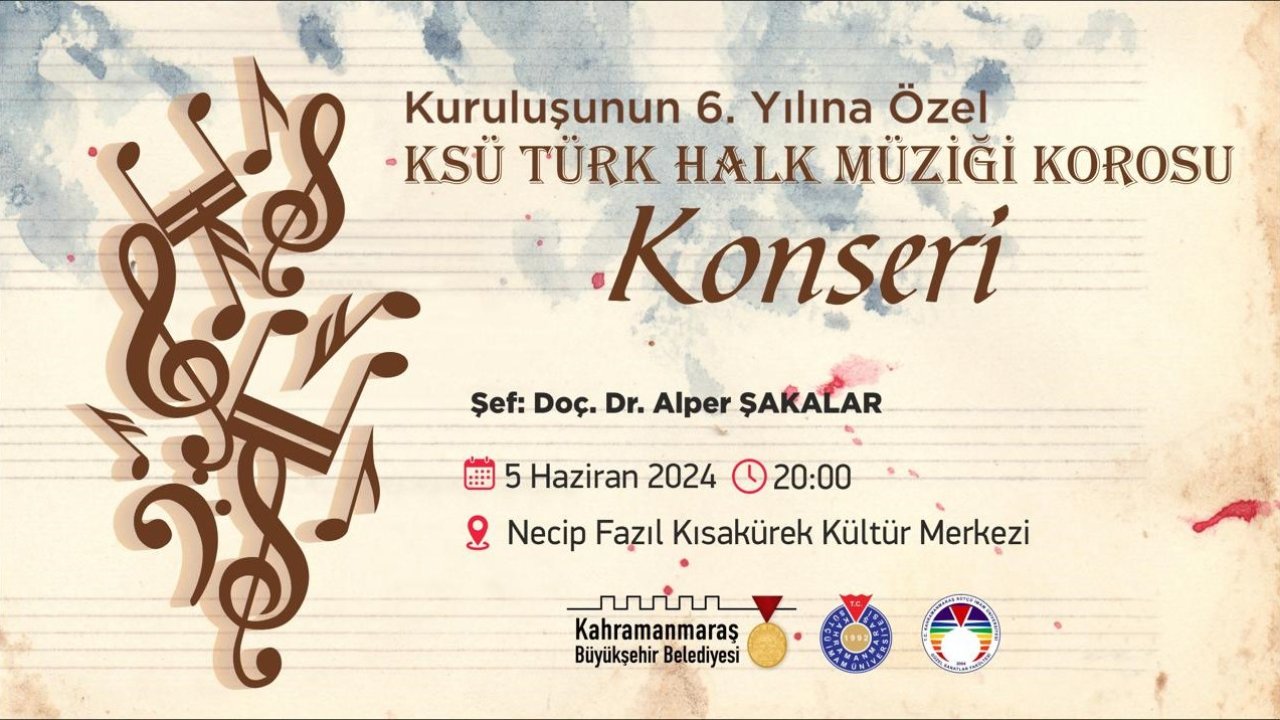 Kahramanmaraş'ta Türk Halk Müziği coşkusu: Konser 5 Haziran'da!