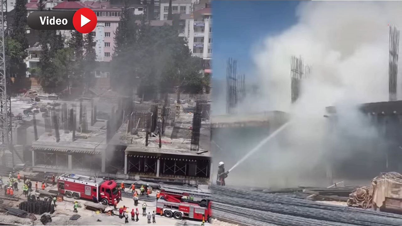 Kahramanmaraş'ta TOKİ inşaatında yangın çıktı!