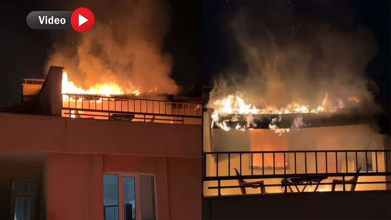 Kahramanmaraş'ta çatı yangını geceyi gündüze çevirdi