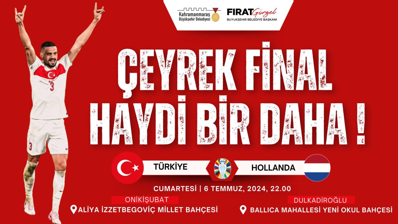 Kahramanmaraş Onikişubat ve Dulkadiroğlu’nda çeyrek final heyecanı dev ekranlarda!