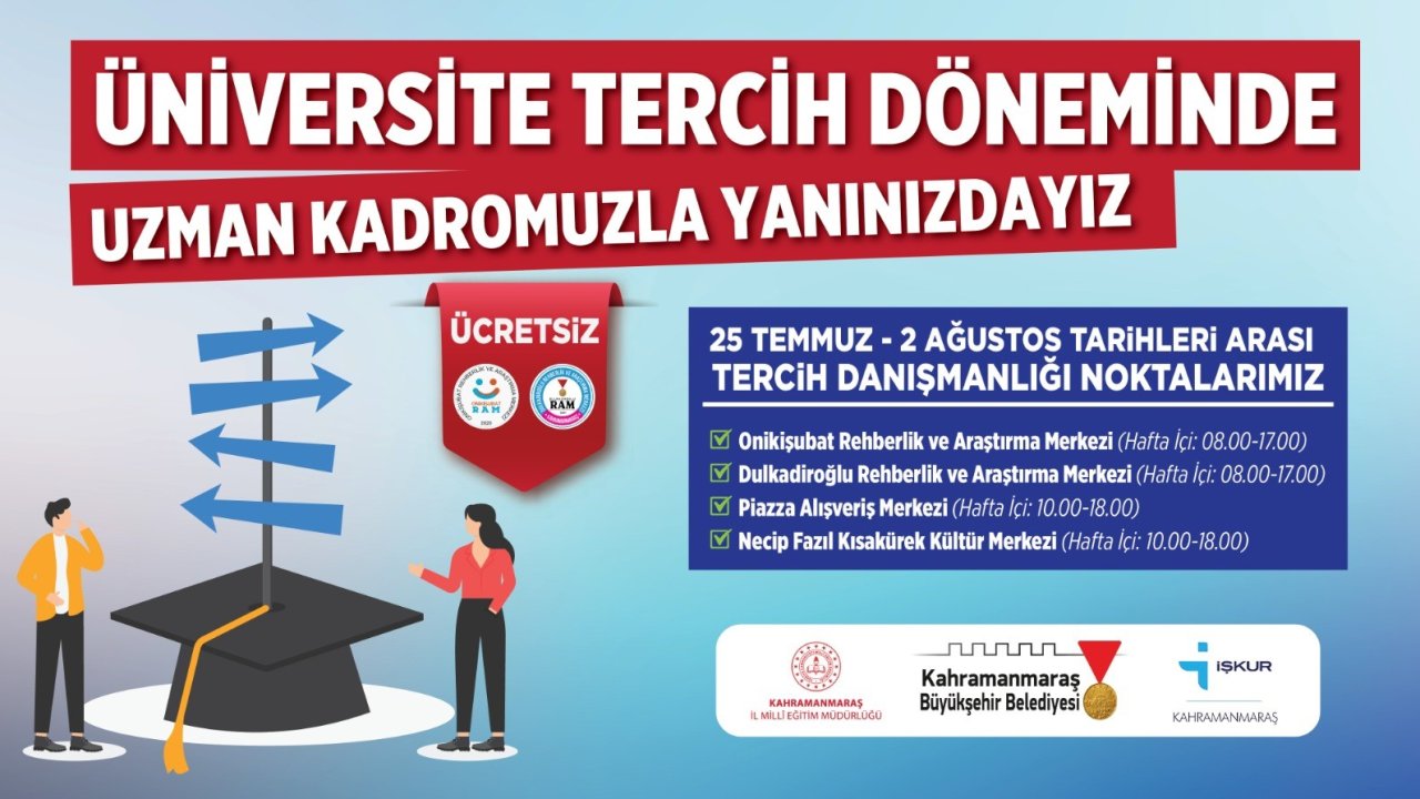 Kahramanmaraş'ta belediyeden ücretsiz YKS tercih danışmanlığı
