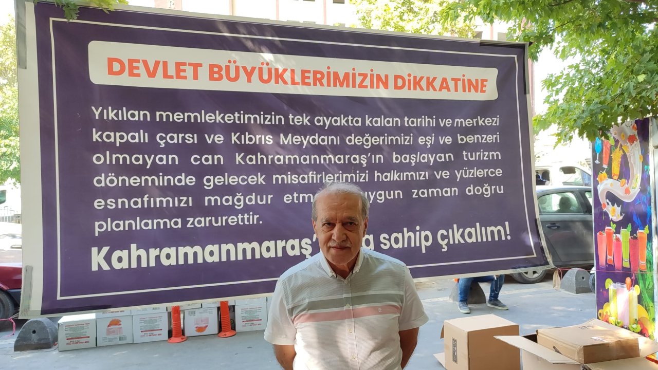 Kahramanmaraş'ta esnafın pankartı!