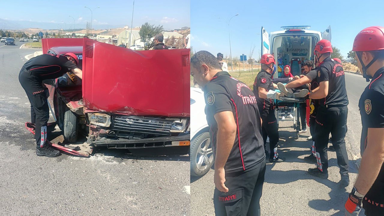 Kahramanmaraş’ta iki otomobil çarpıştı: 2 yaralı