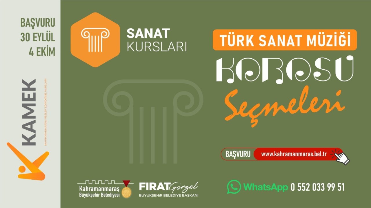 Kahramanmaraş’ta Türk Sanat Müziği Korosu yeni yeteneklerini arıyor