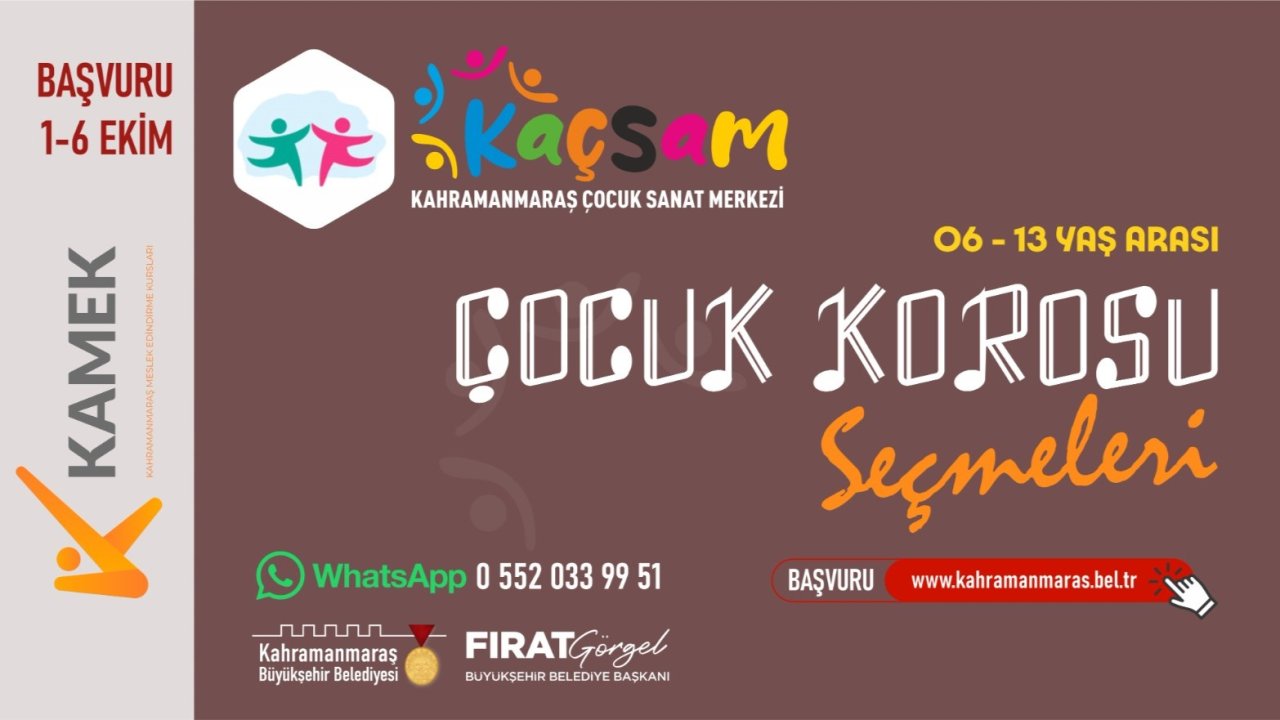 Kahramanmaraş’ta çocuk korosu yeni yetenekleriyle buluşuyor