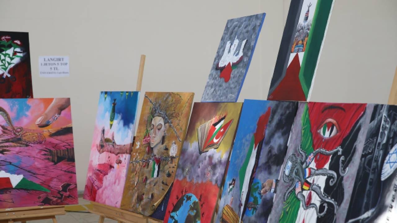 Kahramanmaraş'ta Filistin temalı resim sergisi açıldı