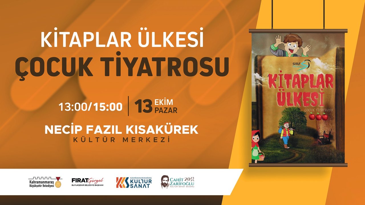 Kahramanmaraş’ta çocuklar için ücretsiz tiyatro: 'Kitaplar Ülkesi'
