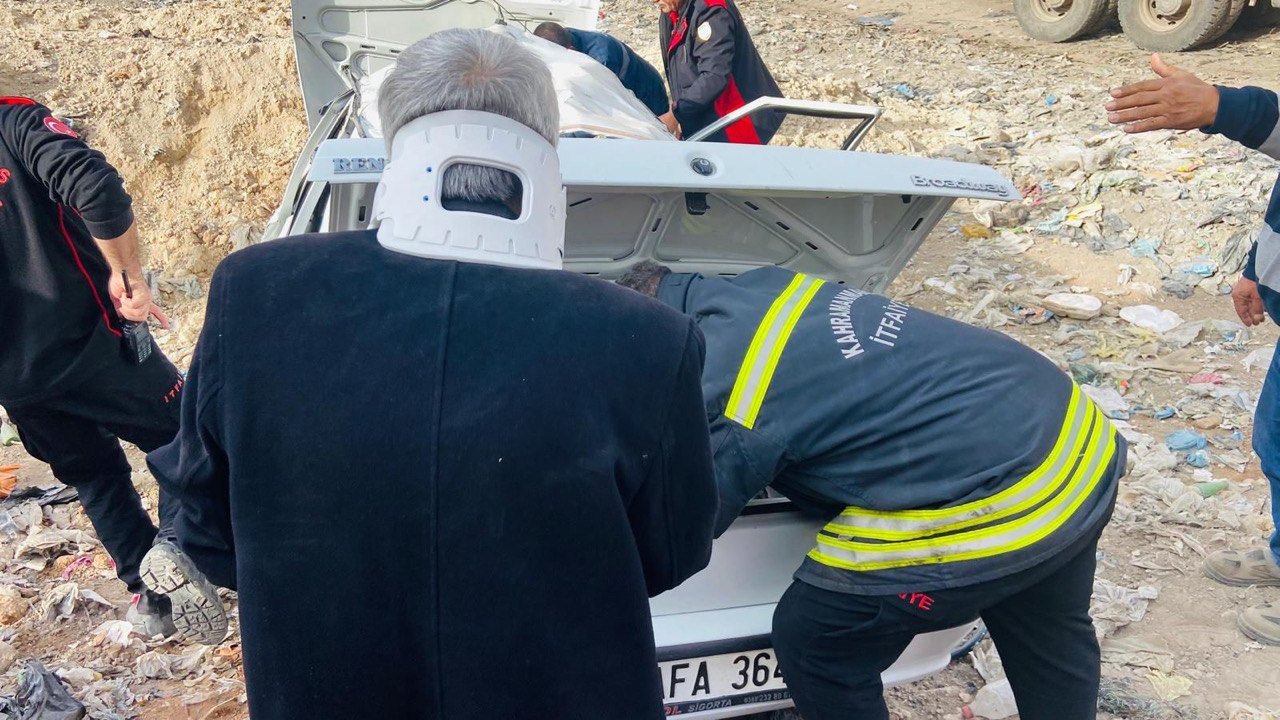 Elbistan‘da otomobil takla attı