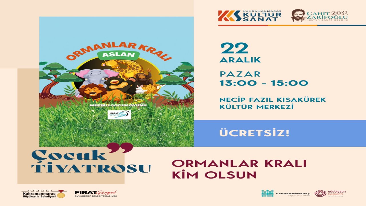 “Ormanlar Kralı Aslan” minikleri eğlendirmeye geliyor