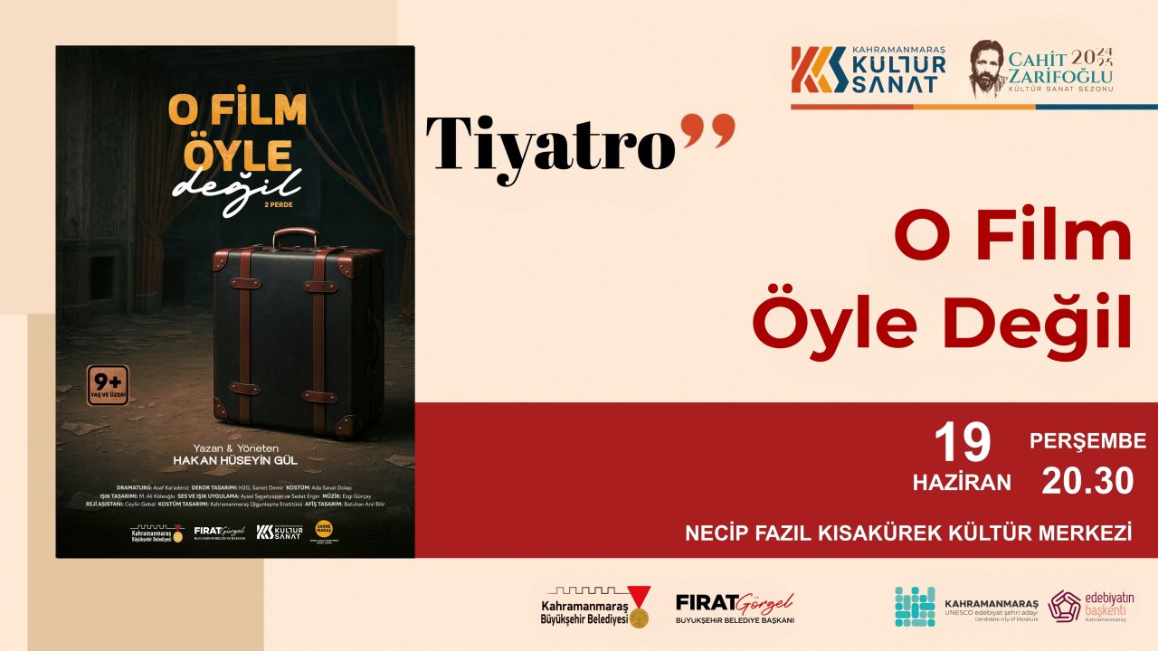 Sahne Maraş’ın ödüllü gösterisi “O Film Öyle Değil” seyirciyle buluşacak