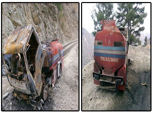 Akaryakıt tankeri alev topuna döndü