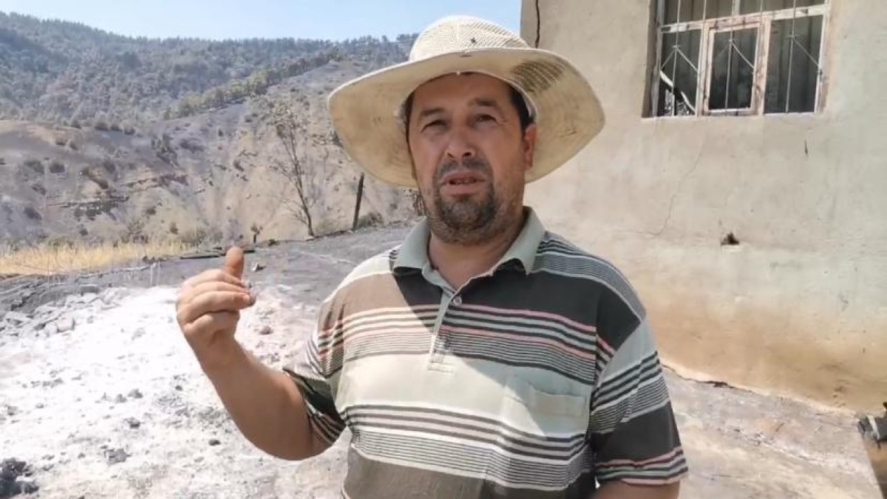 Kahramanmaraş'ta orman yangınında evi yanan vatandaş yetkililerden yardım istedi