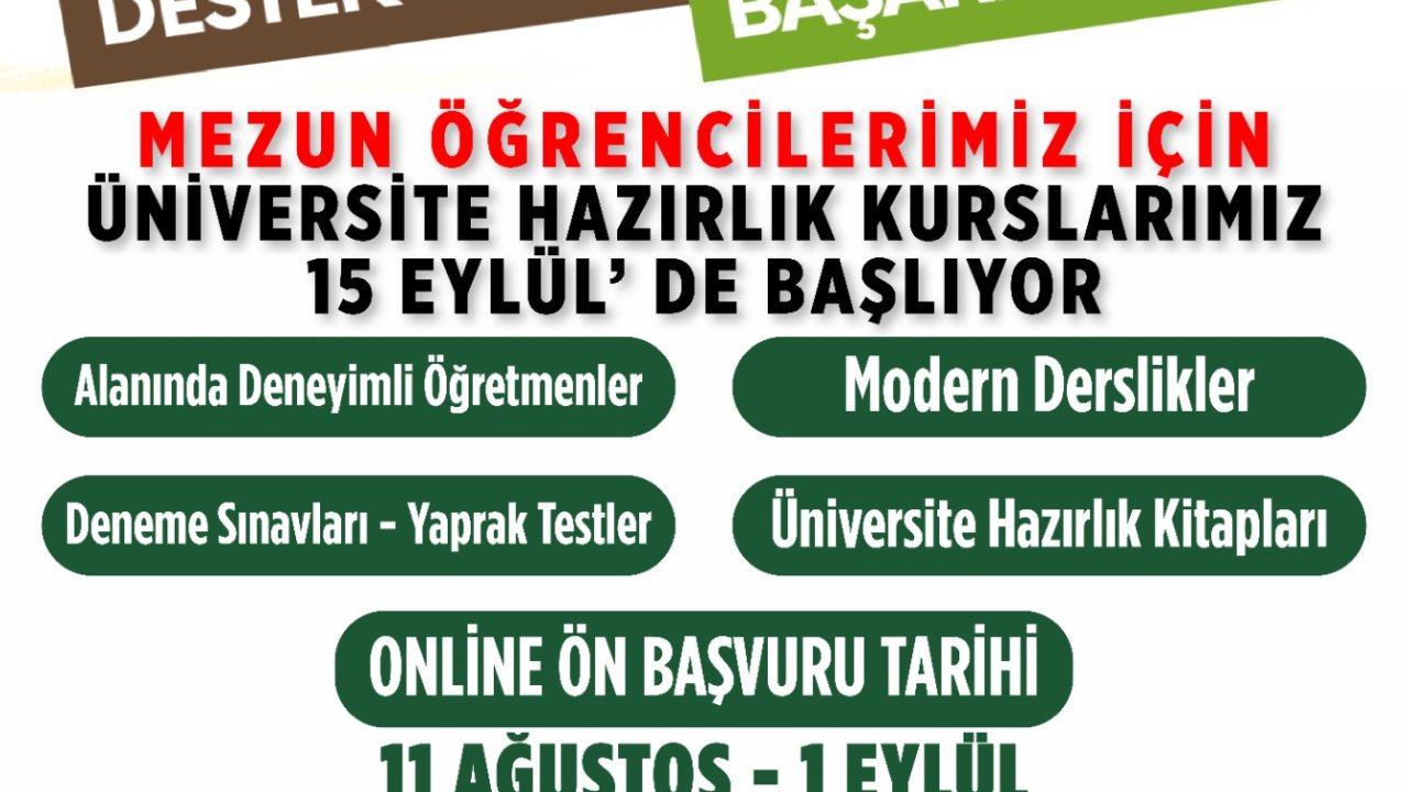 Onikişubat Belediyesi’nin ücretsiz Üniversite Hazırlık Kursu’nda yeni dönem başlıyor