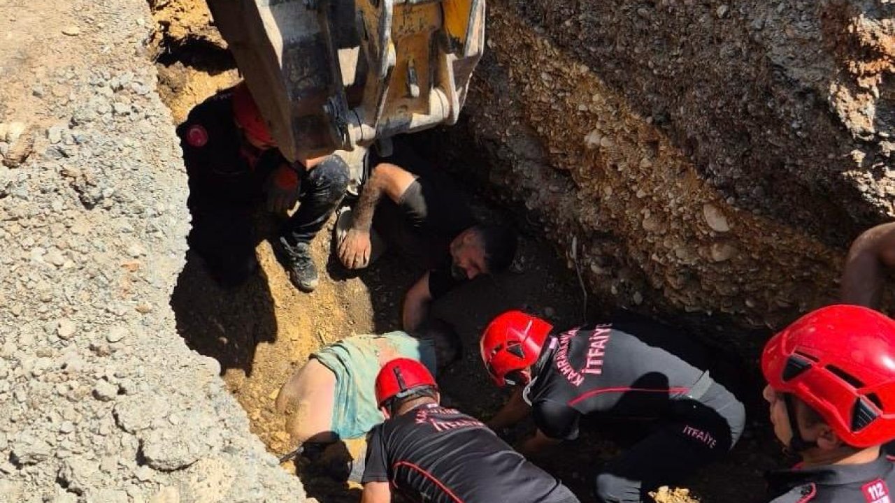 Kahramanmaraş’ta toprak altında kalan işçi yaralandı