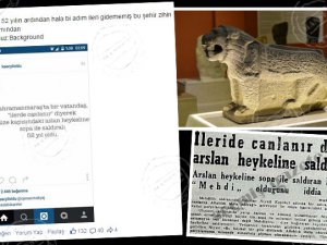 Ben Mehdi'yim dedi, Aslan heykeline saldırdı! Kahramanmaraş'ta ilginç olay