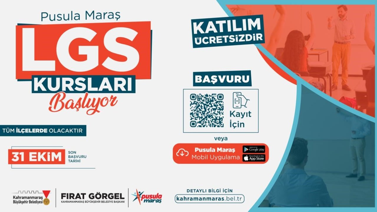 Tüm İlçelerde Ücretsiz LGS Kurslarına Kayıtlar Başladı