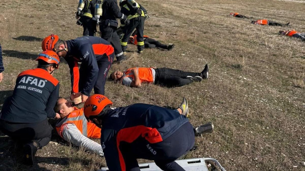 Kahramanmaraş Havalimanı’nda yangın tatbikatı