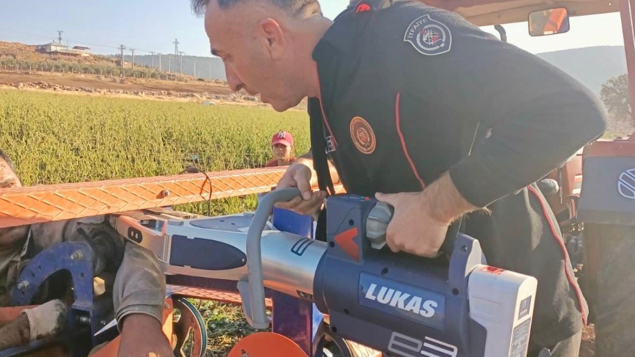 Kahramanmaraş’ta hortum sarma makinesine kolunu kaptırdı