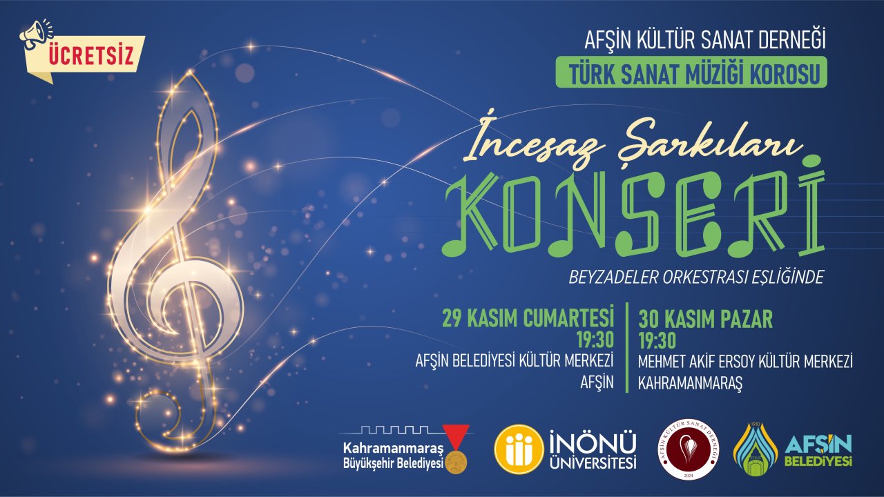 İncesaz Şarkıları Kahramanmaraş’ta İki Akşam Boyunca Sahnelenecek