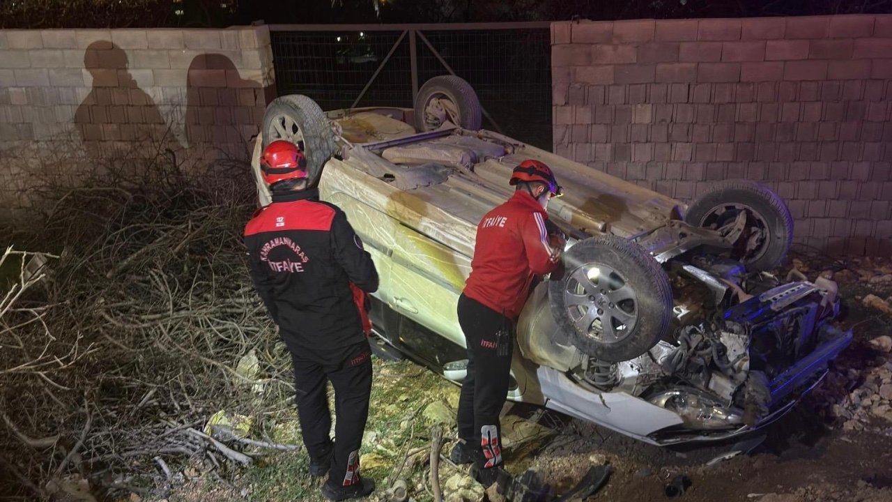 Kahramanmaraş’ta otomobil takla attı: 4 yaralı