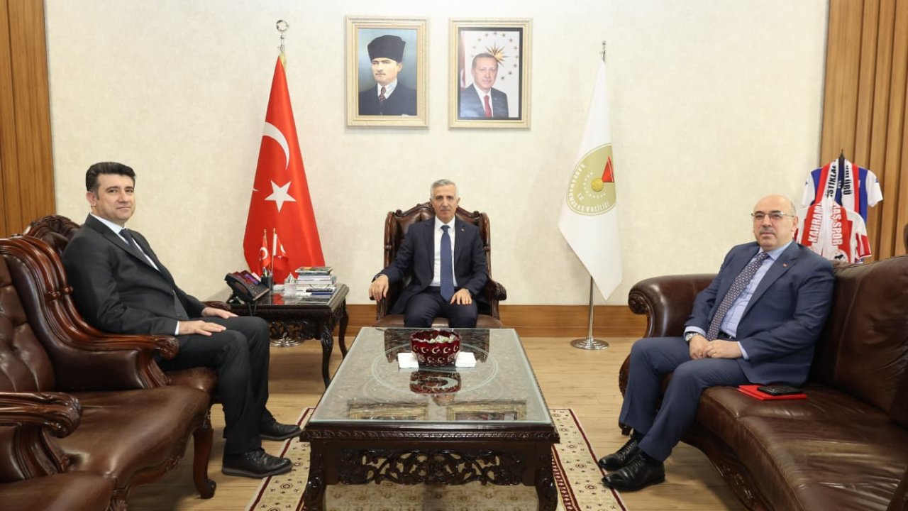 KSÜ Rektörü Prof. Dr. Mahmut Ak, Kahramanmaraş Valisi Mükerrem Ünlüer’i Ziyaret Etti