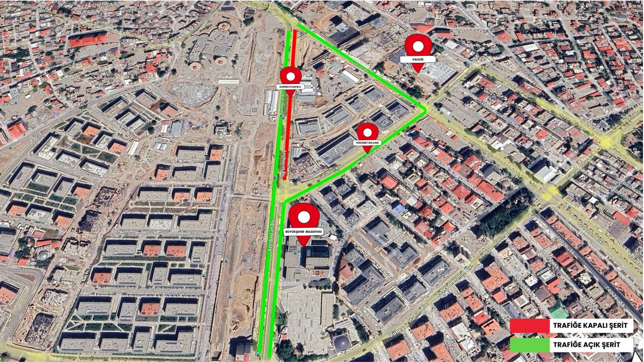 Azerbaycan Bulvarı’nda Gece Trafiğine Geçici Kapatma