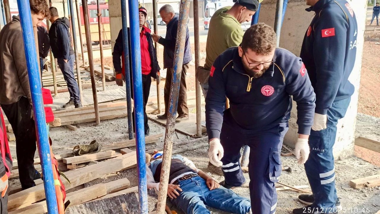 Kahramanmaraş’ta İnşaat İskelesinden Düşen İşçi Yaralandı