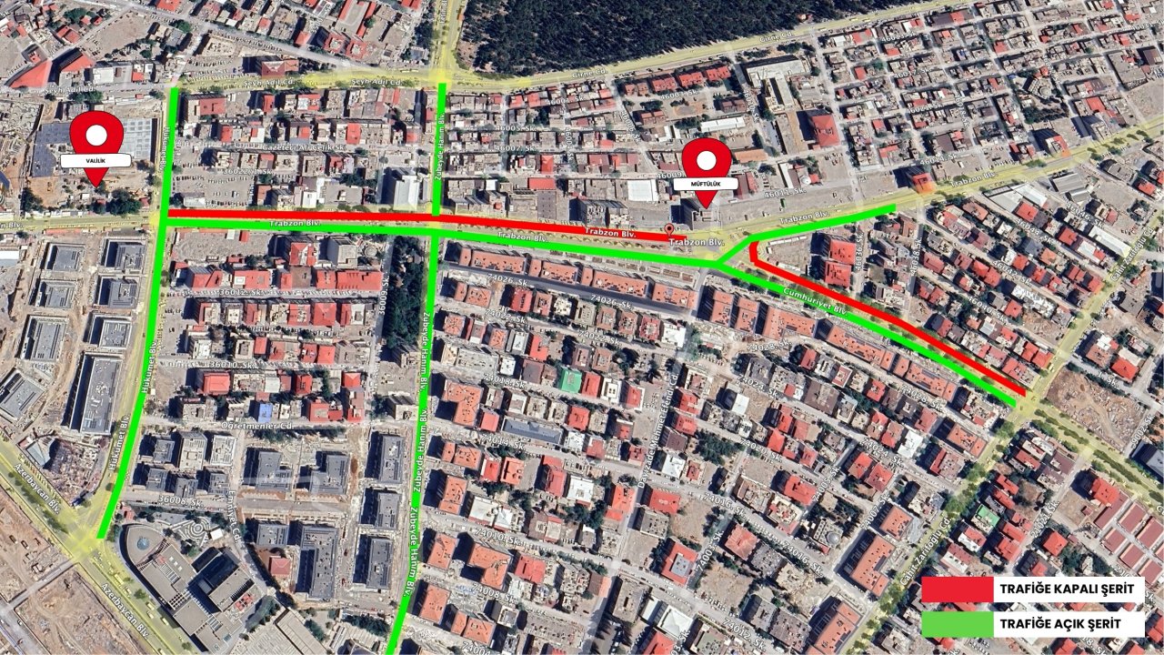 Trabzon Bulvarı’nda Geçici Trafik Düzenlemesi