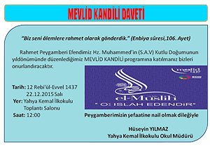 Yahya Kemal'den kandil programı