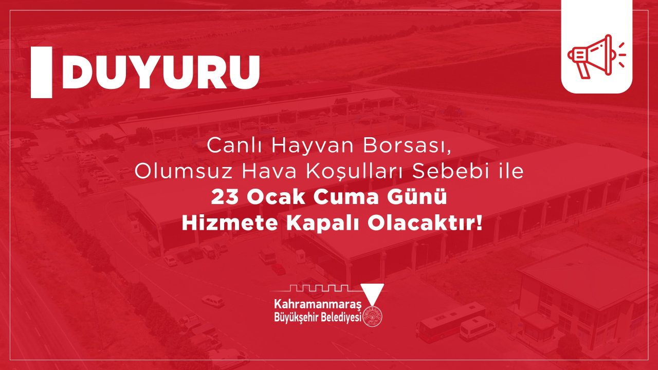 Canlı Hayvan Borsası 23 Ocak’ta Geçici Olarak Kapatılacak