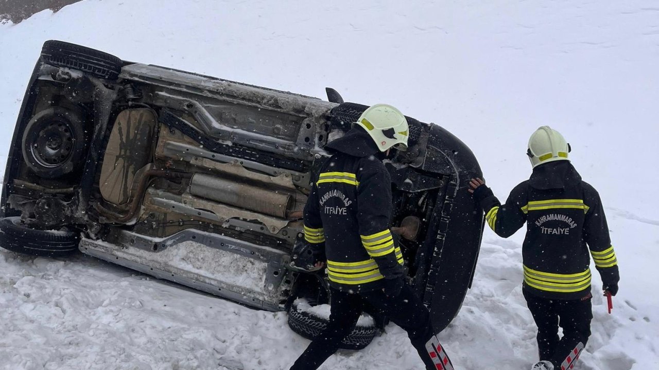 Kahramanmaraş’ta kar yağışı trafik kazalarına neden oldu