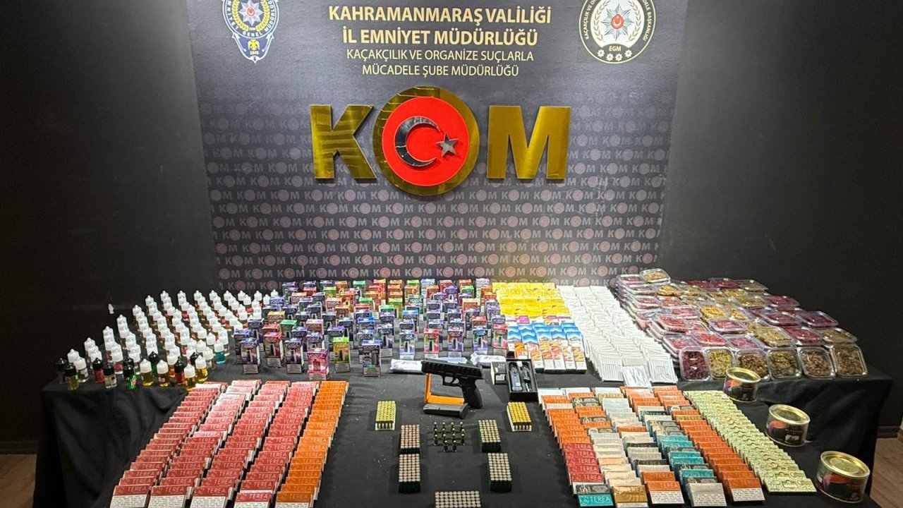 Kahramanmaraş’ta Kaçak Tütün ve Silah Ele Geçirildi