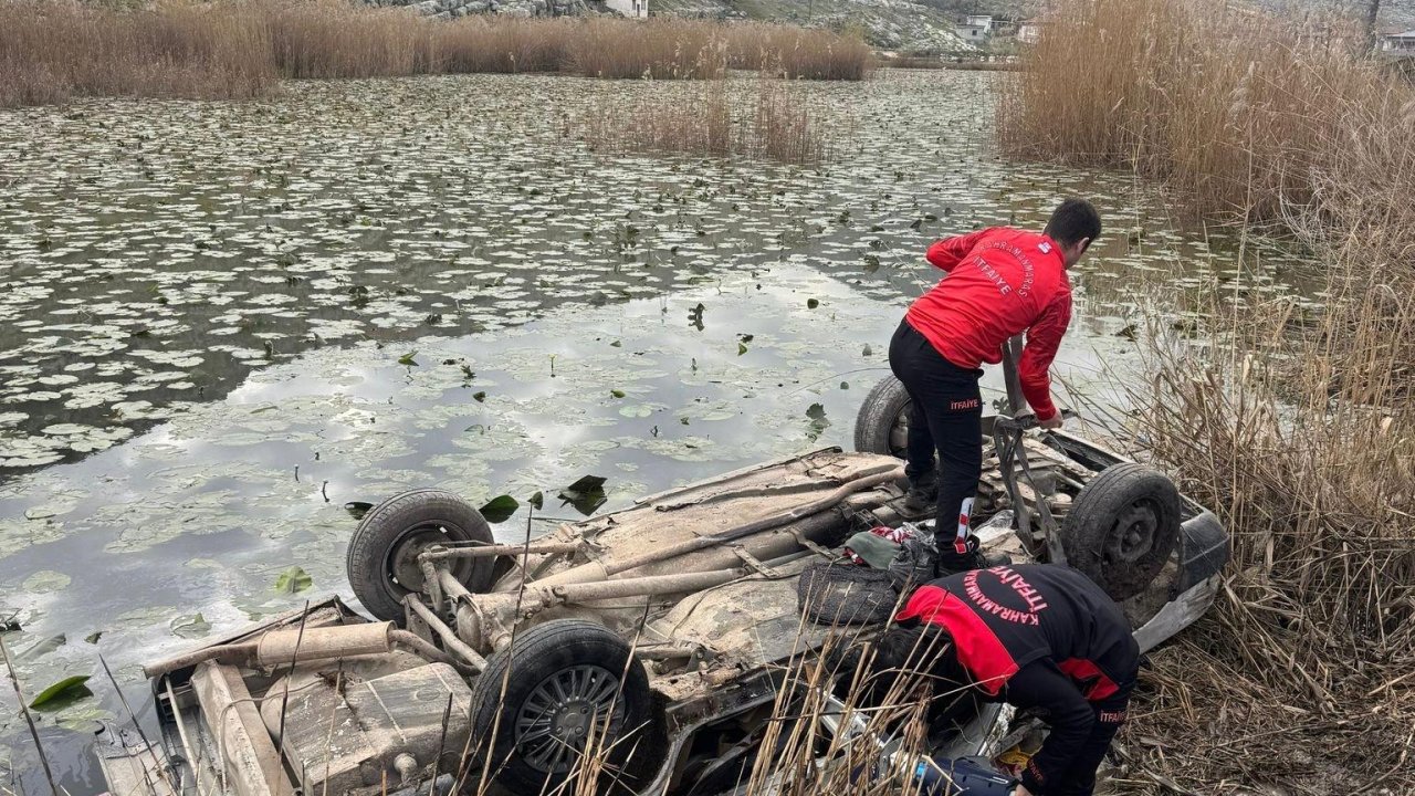 Kahramanmaraş’ta Otomobil gölete  Düştü Sürücü Hayatını Kaybetti