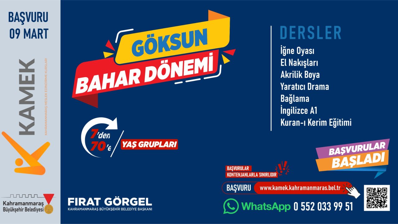 Göksun’da KAMEK Kursları İçin Başvurular Başladı