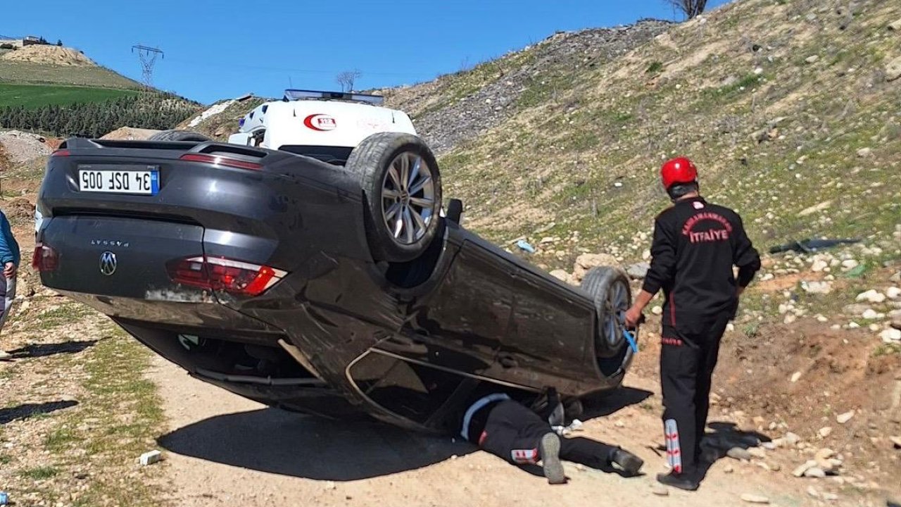Kahramanmaraş’ta Otomobil Uçuruma Yuvarlandı: 1 Yaralı