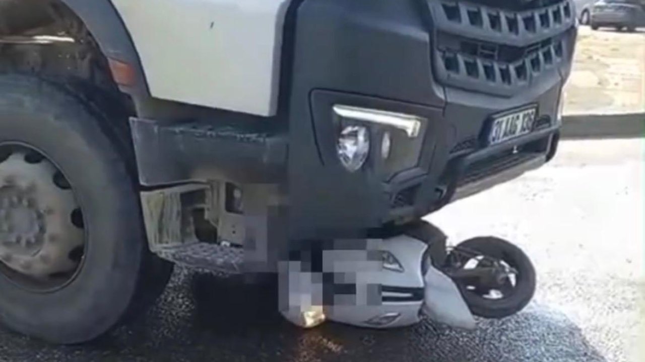 Motosiklet Sürücüsü Beton Mikserinin Altında Kaldı