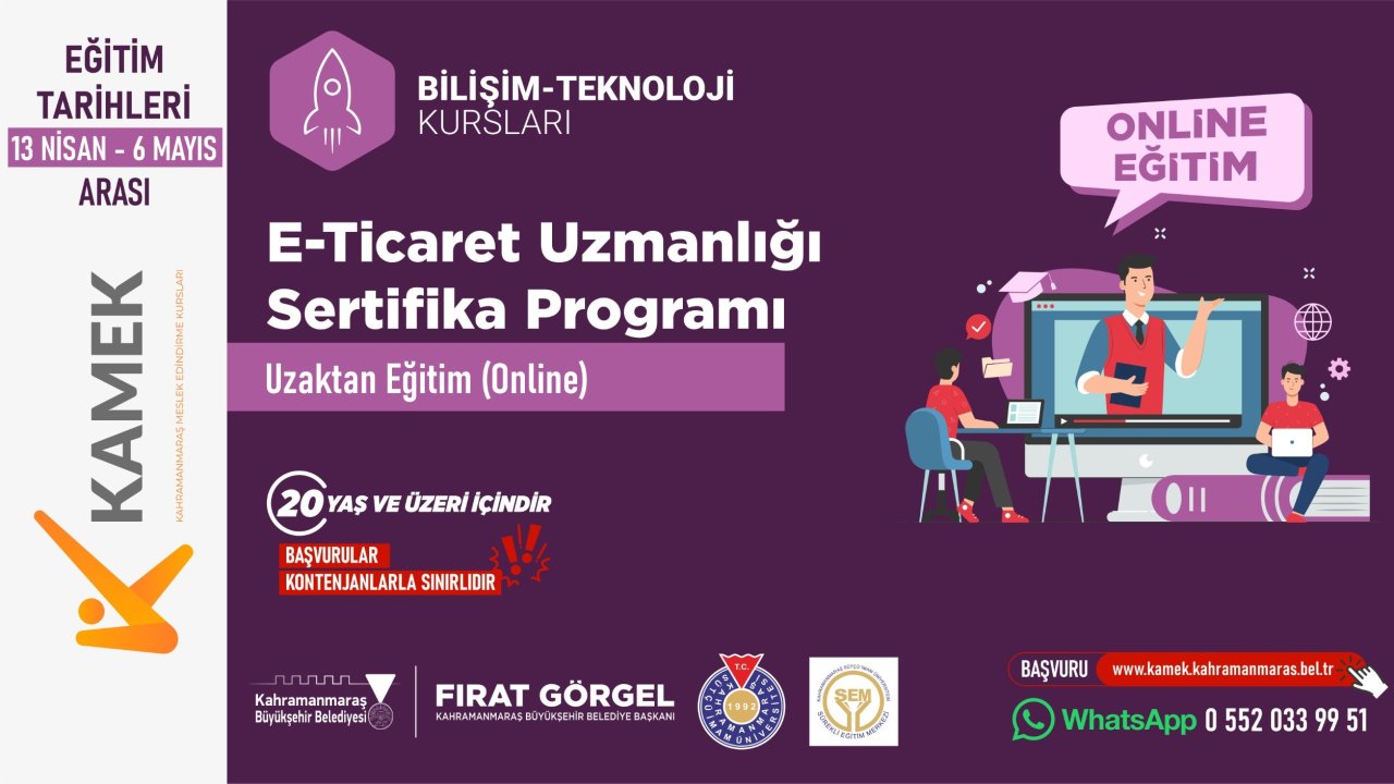 KAMEK’in E-Ticaret Uzmanlığı Eğitimine Başvurular Başladı!