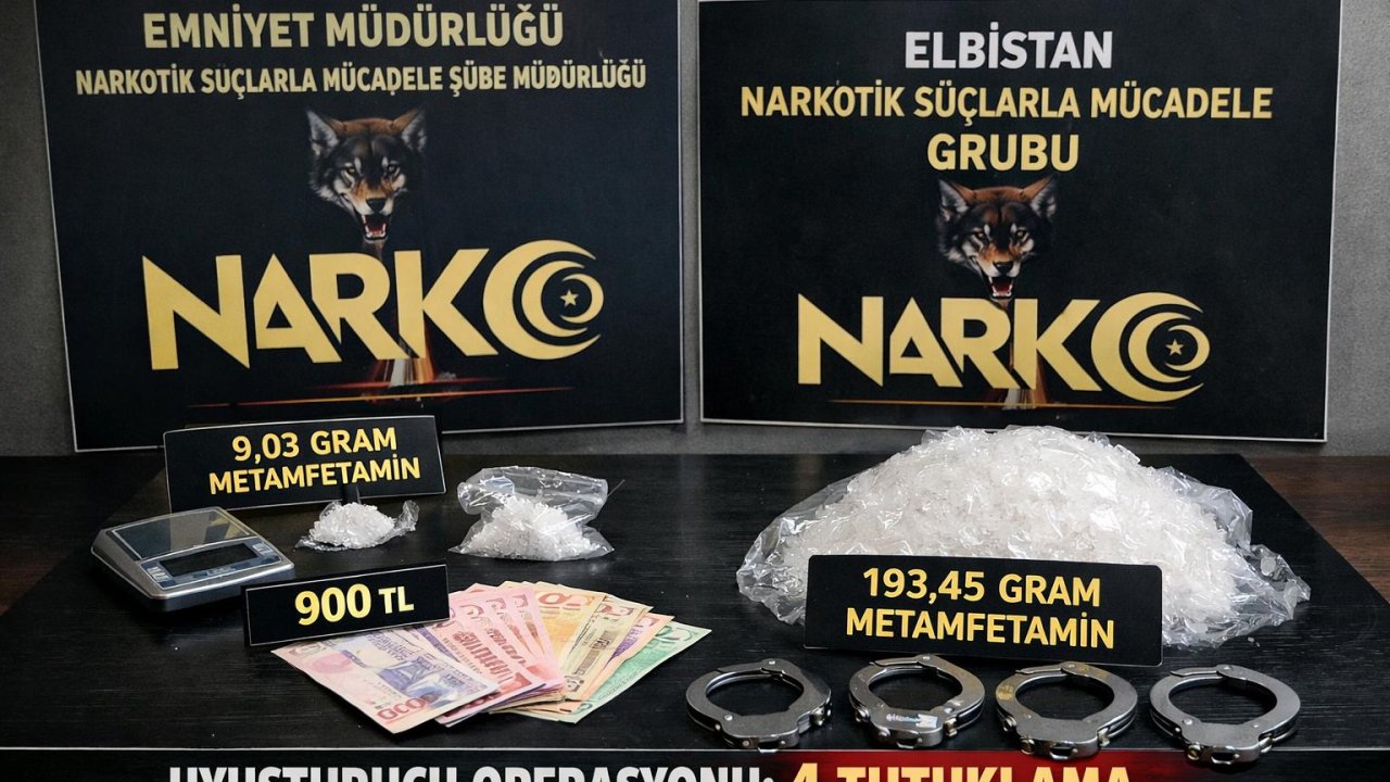 Kahramanmaraş’ta uyuşturucu operasyonu 4 kişi tutuklandı