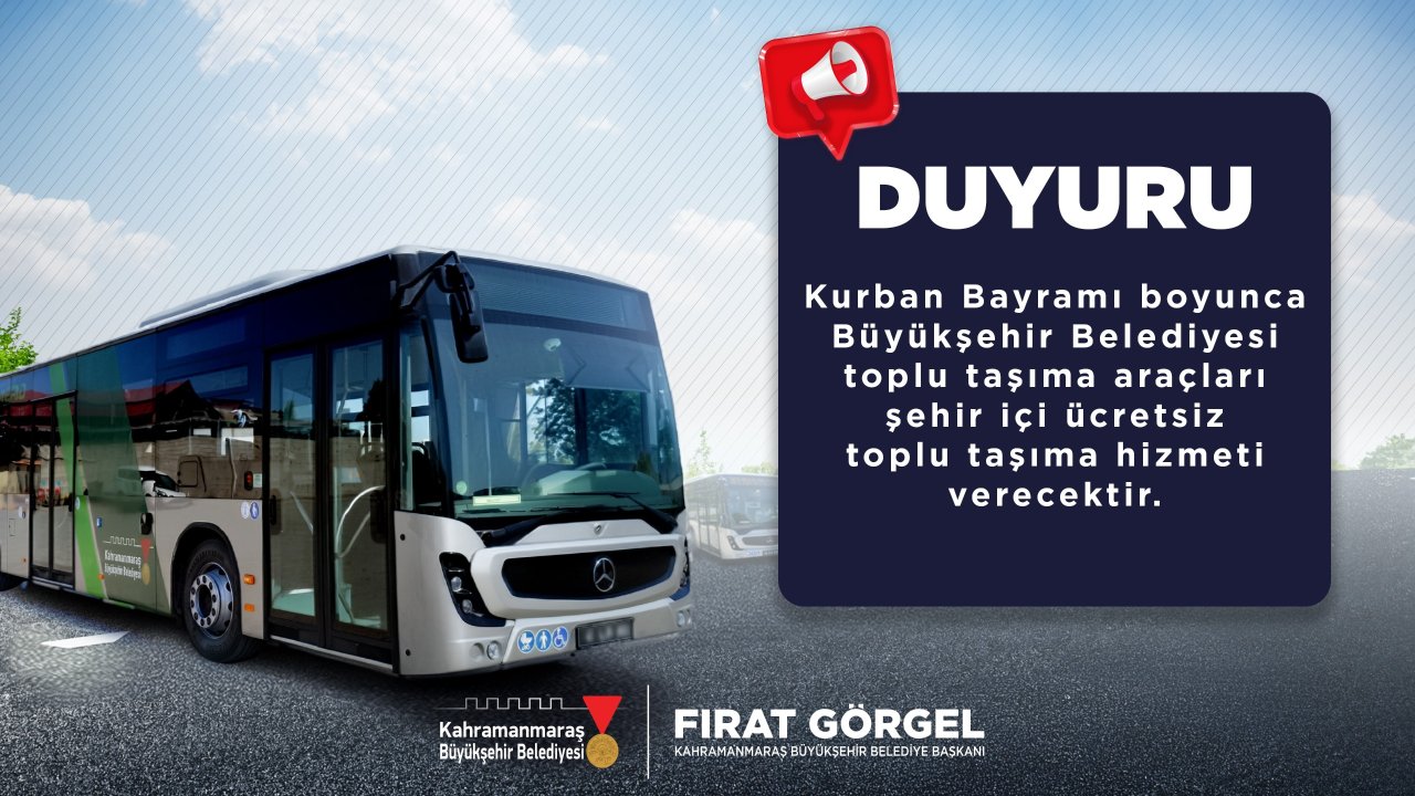 Büyükşehir’den Bayramda Ücretsiz Toplu Taşıma Hizmeti