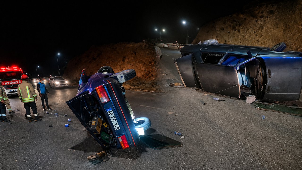 Kahramanmaraş’ta Otomobil Devrildi 1 Yaralı
