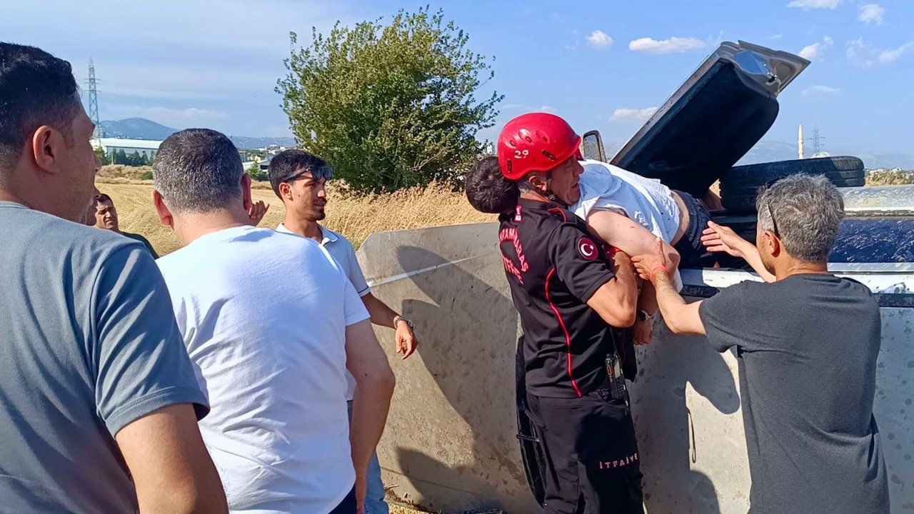 Kahramanmaraş’ta Otomobil Takla Attı