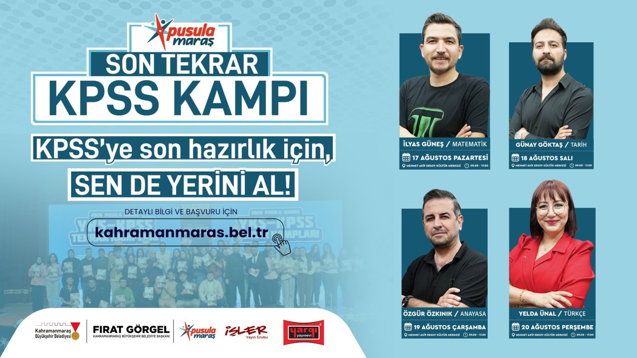 Kahramanmaraş’ta KPSS Adaylarına Ücretsiz Son Tekrar Kampı Başlıyor
