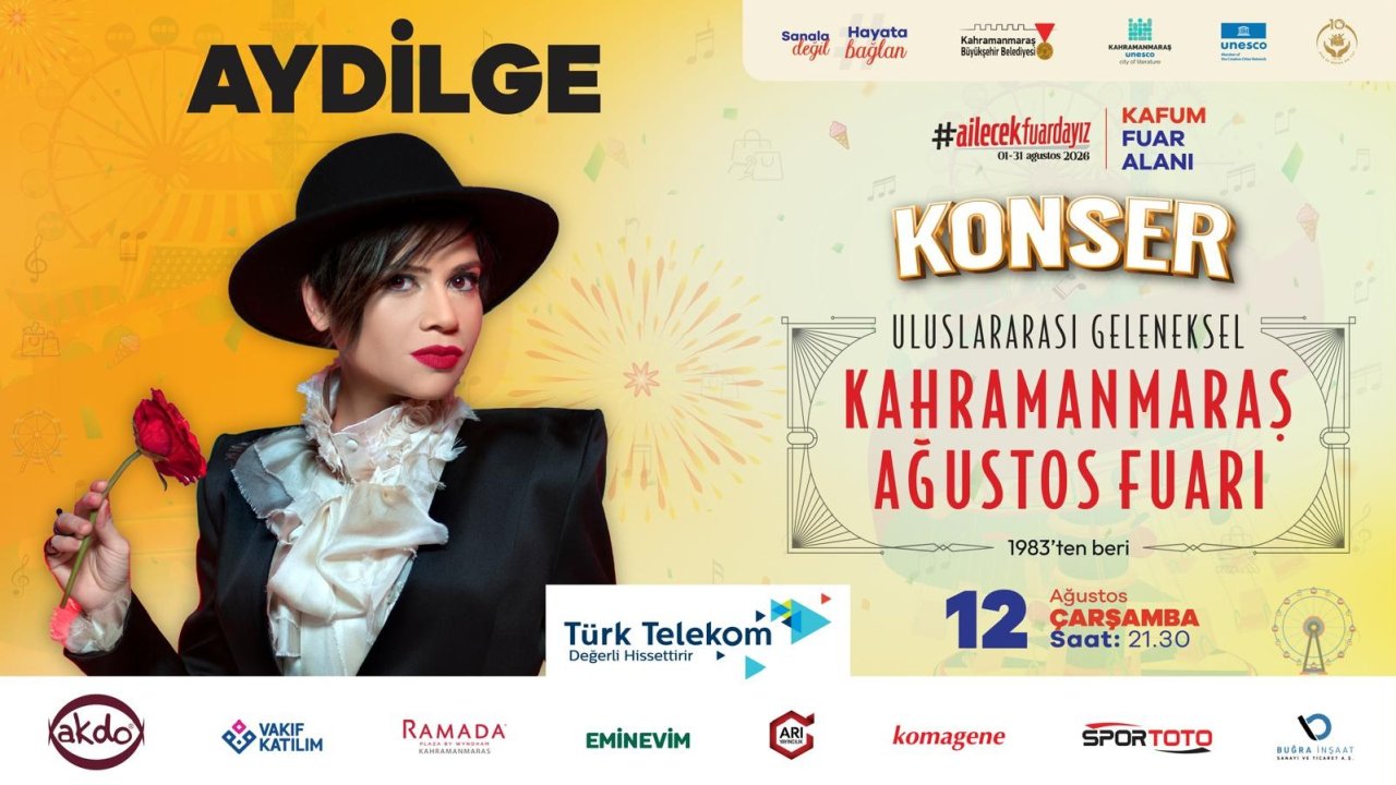 Aydilge KAFUM’da Kahramanmaraşlılarla Buluşacak
